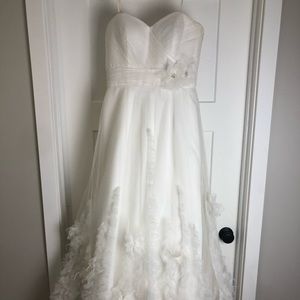 ALine Floral Sweetheart Strapless Wedding Dress 12